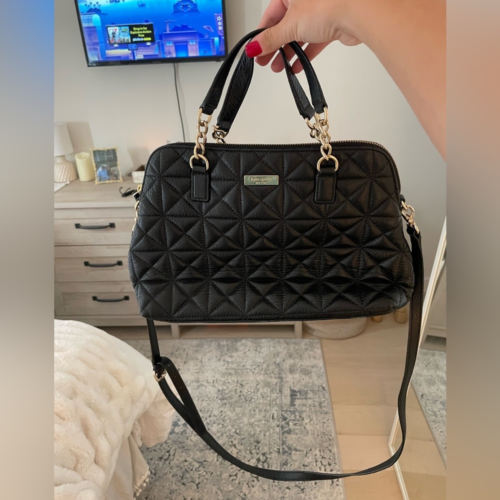 Black Kate Spade quilted cross body bag